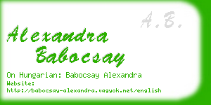 alexandra babocsay business card